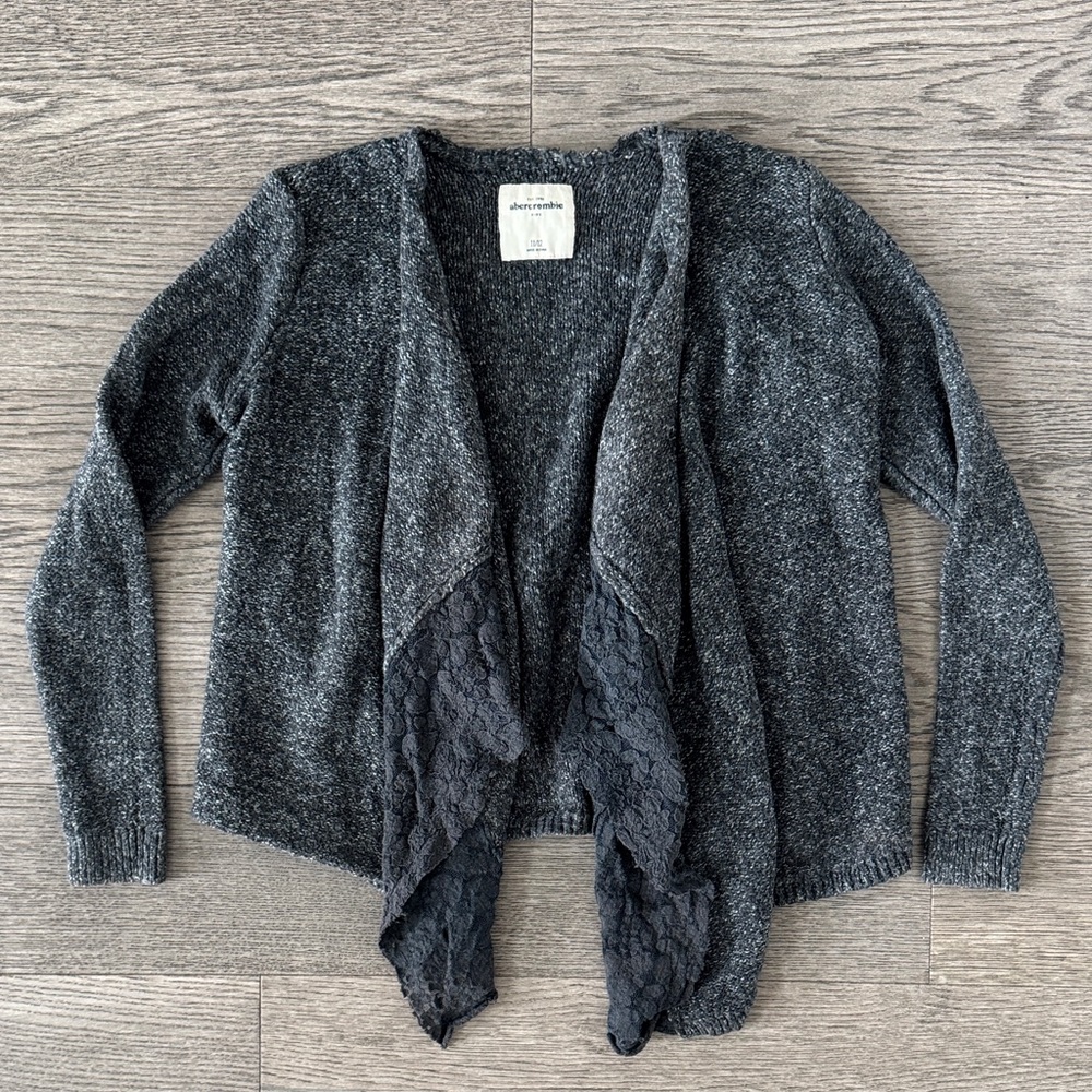 🌼ABERCROMBIE & FITCH🌼 Gray Open Front Sweater, Size 11/12